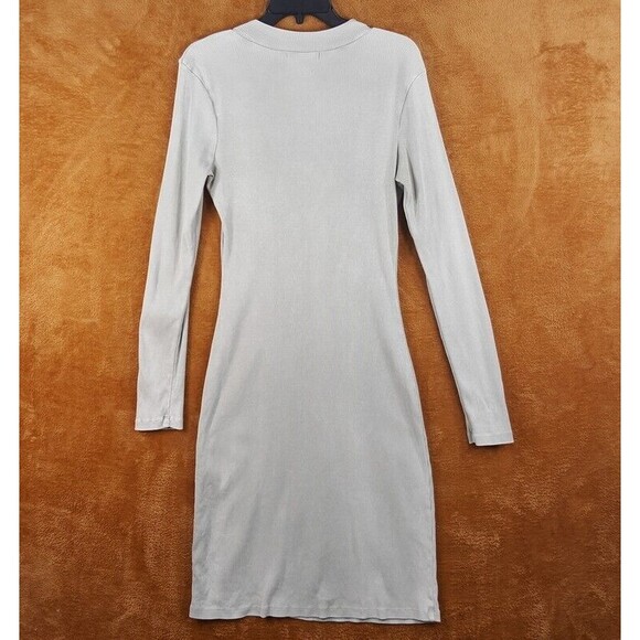 YOUNG FABULOUS BROKE Womens Dress Large Light Green Pullover Bodycon Midi Ribbed - Picture 6 of 7